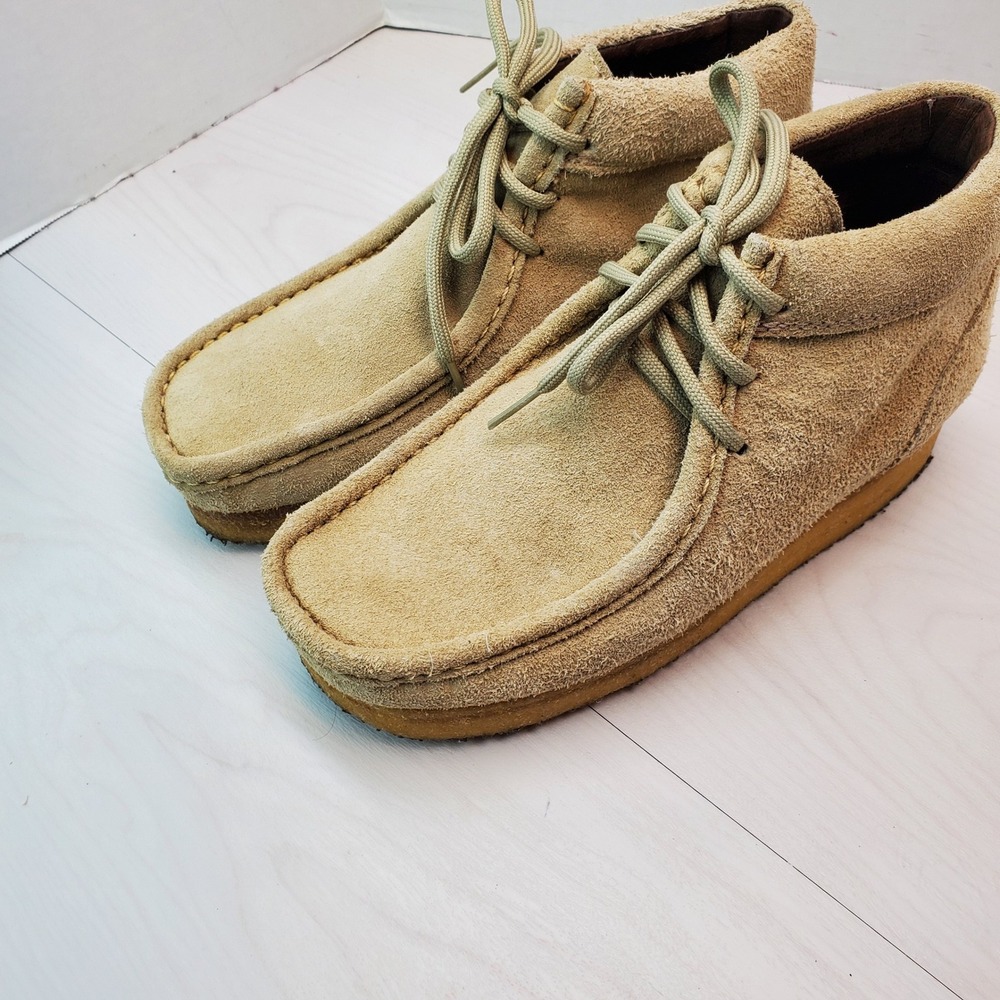 Chippewa Suede Leather Wallabee Boots Mens Tan 8 1/2 W Lace Up Made in Mexico